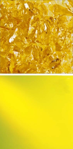 Oceanside Glass,frit,coarse,System 96,COE 96,transparent,yellow,code 161,ca. 100 g,item number 9671313.