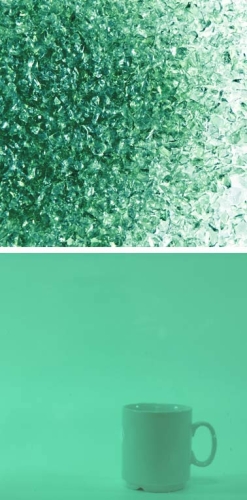 Oceanside Glass,frit,medium,System 96,COE 96,transparent,teal green,code 5232,ca. 100 g,item number 9671612.