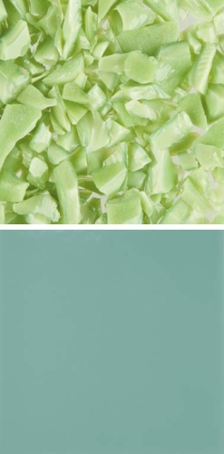 Oceanside Glass,frit,coarse,System 96,COE 96,opalescent,amazon green,code 2264,ca. 100 g,item number 9678213.