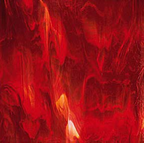 Oceanside Glass,COE 96,Sp 357-1 F,semi translucent,red,ca. 30 x 30 cm,item number 9700314-30.