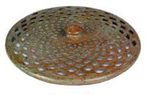 Odyssey lamp cap C3,cast brass,green brown patinated,flat cap,diameter ca. 3",item number 8910301.