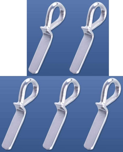 Loops,diameter ca. 4,3 mm,with glueing area,length ca. 22 mm,925 Sterling Silver,5 pieces,item number 3444A-5.