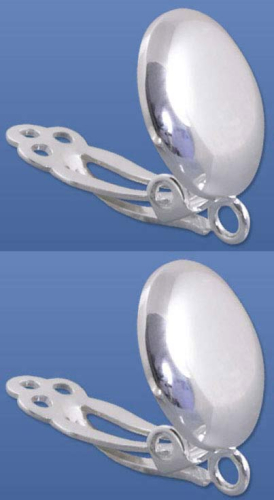 Ohrclips,gewölbt,Durchmesser ca. 14 mm,geschlossener Ring,925er Sterling Silber,2 Stücke,Artikelnummer 3720H-2.