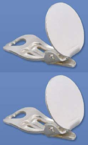 Ear clips with round glueing area,diameter ca. 8 mm,925 Sterling Silver,2 pieces,item number 3721B-2.