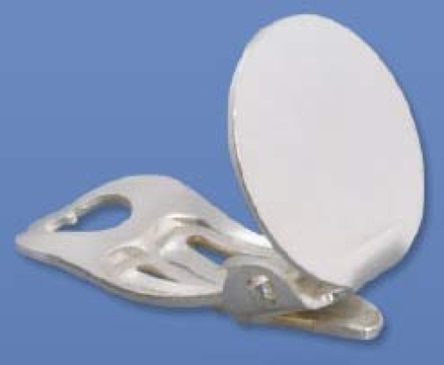 Ear clip with round glueing area,diameter ca. 10 mm,925 Sterling Silver,1 piece,item number 3721C.