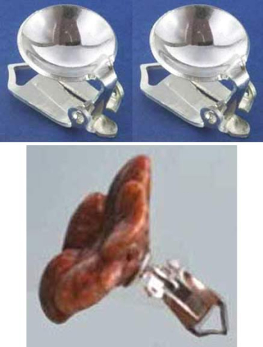 Ear clips with glueing area,with bowl,diameter ca. 10 mm,925 Sterling Silver,2 pieces,item number 3722E-2.