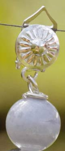 Ohrclips " Rosette ",Ø ca. 8,5 mm,mit Öse,925er Sterling Silber,4 Stücke