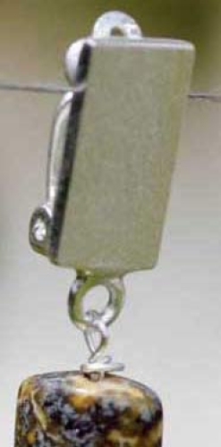 Ear clip with glueing area,ca. 8 x 19 mm,and loop,925 Sterling Silver,brushed,1 piece,item number 3726B (application example).