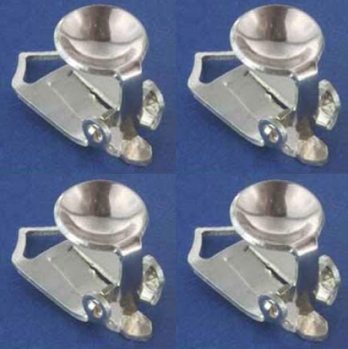 Ohrclips mit Klebefläche,mit Schale,Durchmesser ca. 6,5 mm,925er Sterling Silber,4 Stücke,Artikelnummer 3722B-4.