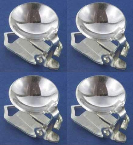 Ohrclips mit Klebefläche,mit Schale,Durchmesser ca. 10 mm,925er Sterling Silber,4 Stücke,Artikelnummer 3722E-4.