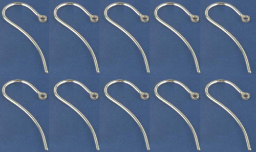 Ohrhaken,Fischhaken mit Öse,Länge ca. 12 mm,925er Sterling Silber,10 Stücke,Artikelnummer 3681O-010.