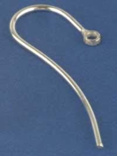 Ear hooks,fish hooks with loop,length ca. 12 mm,925 Sterling Silver,1 pair,item number 3681O.