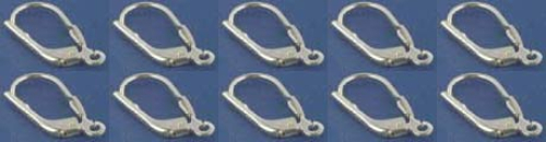 Ohrhaken mit Öse und Klappbügel,Länge ca. 17 mm,925er Sterling Silber,10 Stücke,Artikelnummer 3684-010.