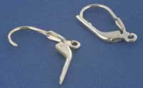 Ear hooks with loop and clickbow,length ca. 17 mm,925 Sterling Silver,1 pair,item number 3684.