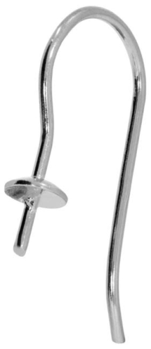 Ohrhaken,Fischhaken mit Kappe und Stift zum Einkleben,925er Sterling Silber,1 Stück,Artikelnummer 3688ER-001.