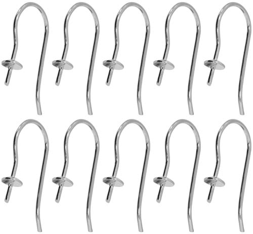 Ohrhaken,Fischhaken mit Kappe und Stift zum Einkleben,925er Sterling Silber,10 Stücke,Artikelnummer 3688ER-010.