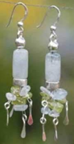 Earring component,pencil,length ca. 12 mm,with loop,diameter ca. 2 mm,925 Sterling Silver,1 piece,item number 3736A (application example).