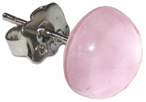 Ohrstecker,925er Sterling Silber,mit handgemachtem Glasstein,Durchmesser ca. 10 mm,pastell rosa,1 Paar,Artikelnummer 22225600,in unserem eigenen Atelier gefertigt.Carmen Harusta,Glasinsel ®,Göttingen,Deutschland.