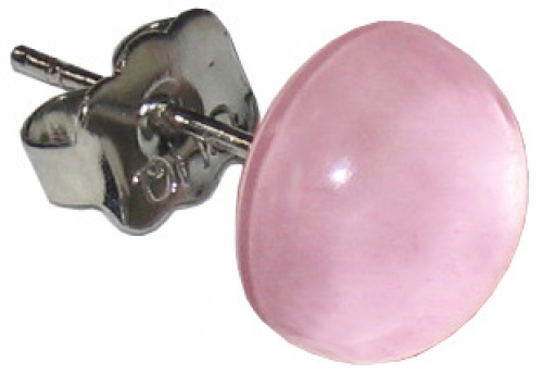 Ohrstecker,925er Sterling Silber,mit handgemachtem Glasstein,Durchmesser ca. 10 mm,rosa,1 Paar,Artikelnummer 22225650,in unserem eigenen Atelier gefertigt.Carmen Harusta,Glasinsel ®,Göttingen,Deutschland.
