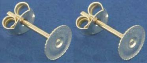Ohrstecker mit Klebefläche,mit Platte,Ø ca. 8 mm,925er Sterling Silber,2 Stücke,Artikelnummer 3717E-2.