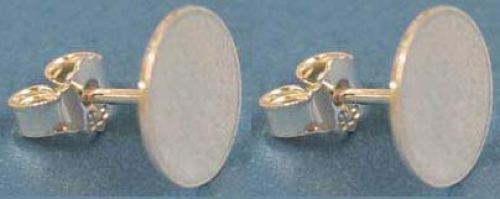 Ear studs with glueing area,with flat board,Ø ca. 10 mm,Sterling Silver,2 pieces,item number 3717F-2.