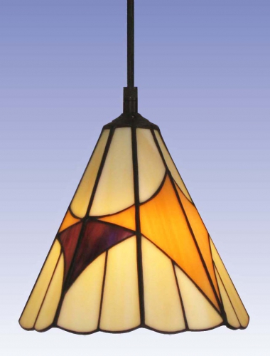 Hanging lamp " ePadua ",stained glass,amber,lilac,violet,diameter ca. 17,5 cm,item number 0928,manufactured in our own atelier.Carmen Harusta,Glasinsel ®,Goettingen,Germany.