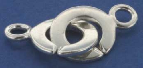 Ring-ring-lock,diameter ca. 10 mm,925 Sterling Silver,1 pair,item number 3517A.
