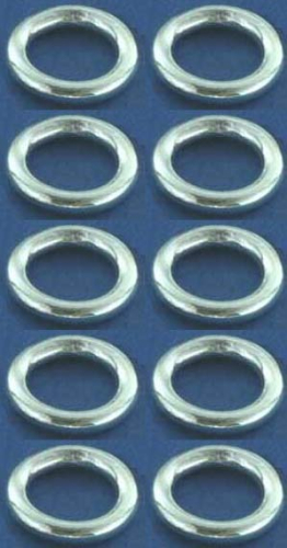 Rings,closed,Sterling Silver,thickness ca. 1,5 mm,Ø ca. 9 mm,10 pieces,item number 3571E-10.