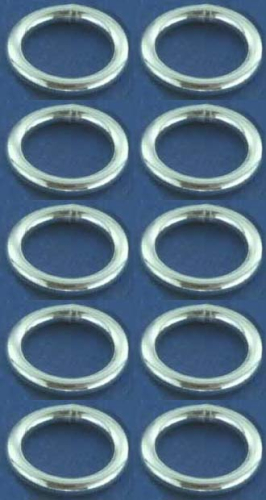 Rings,closed,Sterling Silver,thickness ca. 1,5 mm,Ø ca. 10 mm,10 pieces,item number 3571F-10.
