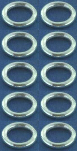 Rings,closed,Sterling Silver,thickness ca. 1 mm,Ø ca. 6 mm,10 pieces,item number 3572B-10