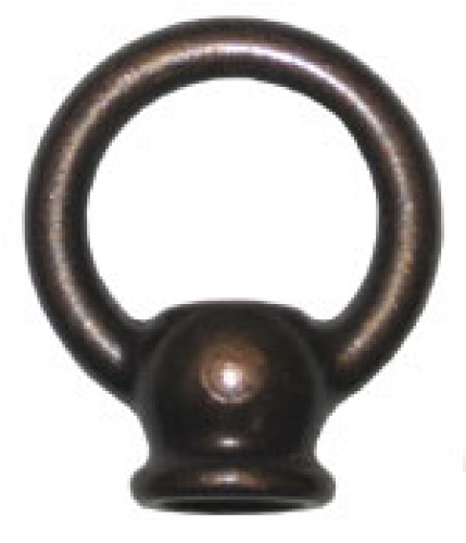 Loop,female thread M10x1,round,old brass,height ca. 36 mm,item number 2110401.