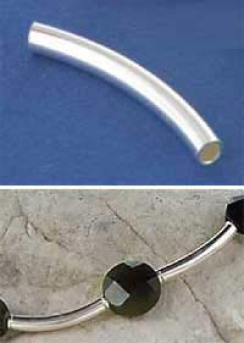 Intermediate part,925 Sterling Silver,tube,curved,length ca. 16 mm,inner diameter ca. 1,4 mm,item number 3806A.