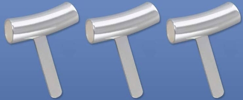 Bent tubes,diameter ca. 5,1 mm,with glueing area,ca. 17 x 4 mm,925 Sterling Silver,3 pieces,item number 3443D-3.