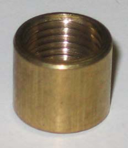 Plain coupling,brass,female thread M10x1,length ca. 10 mm,item number 2428002.
