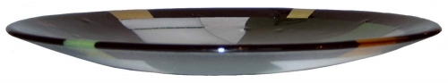 Glass platter,black,white,dark green,green,clear,yellow,amber,red,diameter ca. 37 cm,height ca. 3,5 cm,item number 110901,manufactured in our own studio in Goettingen,Germany.