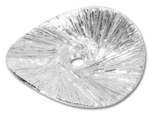 Discs,wavy,thickness ca. 0,5 mm,outer diameter ca. 12 mm,925 Sterling Silver,frosted,10 pieces,item number 3824J-10.