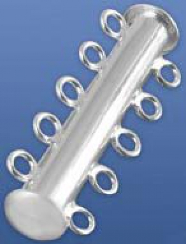 Stick magnetic lock " Cylinder ",ca. 34 x 12 mm,for 5-row chain,925 Sterling Silver,item number 3509B.