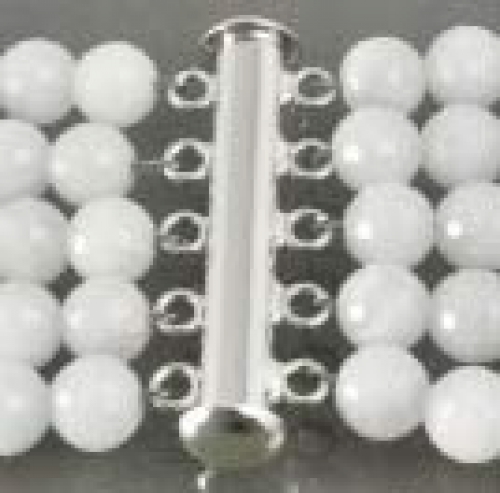 Stick magnetic lock " Cylinder ",ca. 34 x 12 mm,for 5-row chain,925 Sterling Silver,item number 3509B.