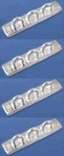 Chain bars with loops,3-row,Sterling Silver,diameter ca. 1,5 mm,length ca. 15 mm,4 pieces,item number 3460B-4.
