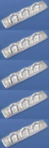Stege für 3-reihige Ketten,925er Sterling Silber,Durchmesser ca. 1,5 mm,Länge ca. 15 mm,5 Stücke,Artikelnummer 3460B-5.