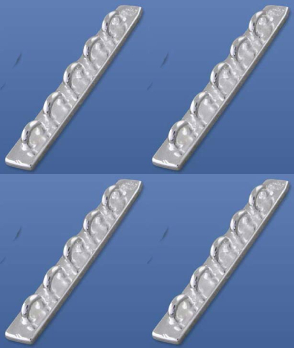 Chain bars with 5 loops,inner Ø ca. 1,2 mm,5-row,Sterling Silver,4 pieces,item number 3460C-4.