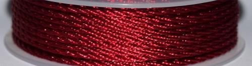 Textil tape," Milan ",knurled,shiny,bordeaux,diameter ca. 2 mm,length ca. 9 m,1 spool,item number 3060BR.