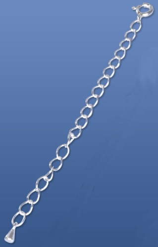 Extension chain with spring washer,length ca. 80 mm,link diameter ca. 4 mm,925 Sterling Silver,item number 3598F.