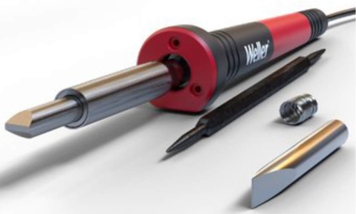 Weller Soldering Iron,80 Watt,max. 480°C,with screwdriver tip,10 mm,chisel tip,10 mm,and with soldering iron stand,item number 3410200.