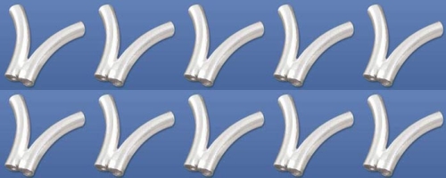 Y-Rohre,Durchmesser ca. 1,5 mm,Länge ca. 8 mm,925er Sterling Silber,10 Stücke,Artikelnummer 3671A-10.