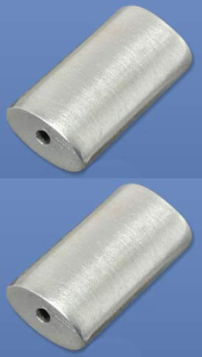 Intermediate parts,cylinder,flat,length ca. 15 mm,width ca. 8 mm,Sterling Silver,satined,2 pieces,item number 3675KA-2.
