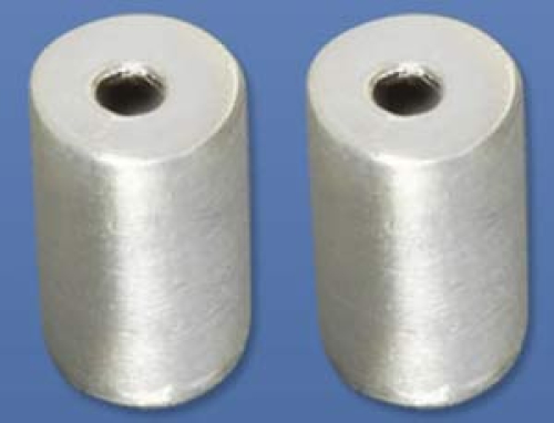 Zwischenteil,Zylinder,rund,Aussendurchmesser ca. 6 mm,Länge ca. 10 mm,925er Sterling Silber,satinert,2 Stücke,Artikelnummer 3970DZ-2.