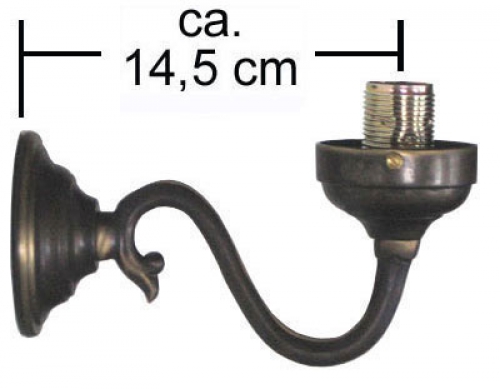 Wall bracket,antique,reach ca. 14,5 cm,socket E14.