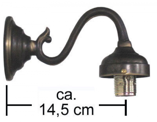 Wall bracket,antique,reach ca. 14,5 cm,socket E14.