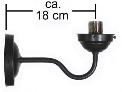 Wandarm,braun,für Wandleuchte,Wandfluter,Ausladung ca. 18 cm,Lampenfassung E14.